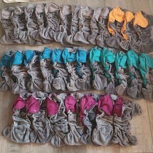 32 Ecoposh Fitteds w/ 64 Inserts, OS (6-33lbs), Bamboo + Organic Cotton
